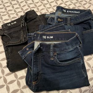 Lot of 3 boys Gap jeans size 16